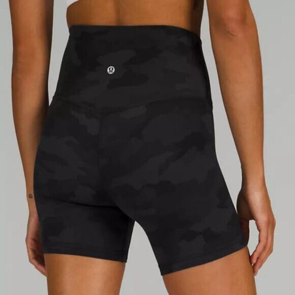 NWT Lululemon Align Bike Shorts 8”Size 4  Heritage Camo Coal Multi Nulu high r - Picture 5 of 8